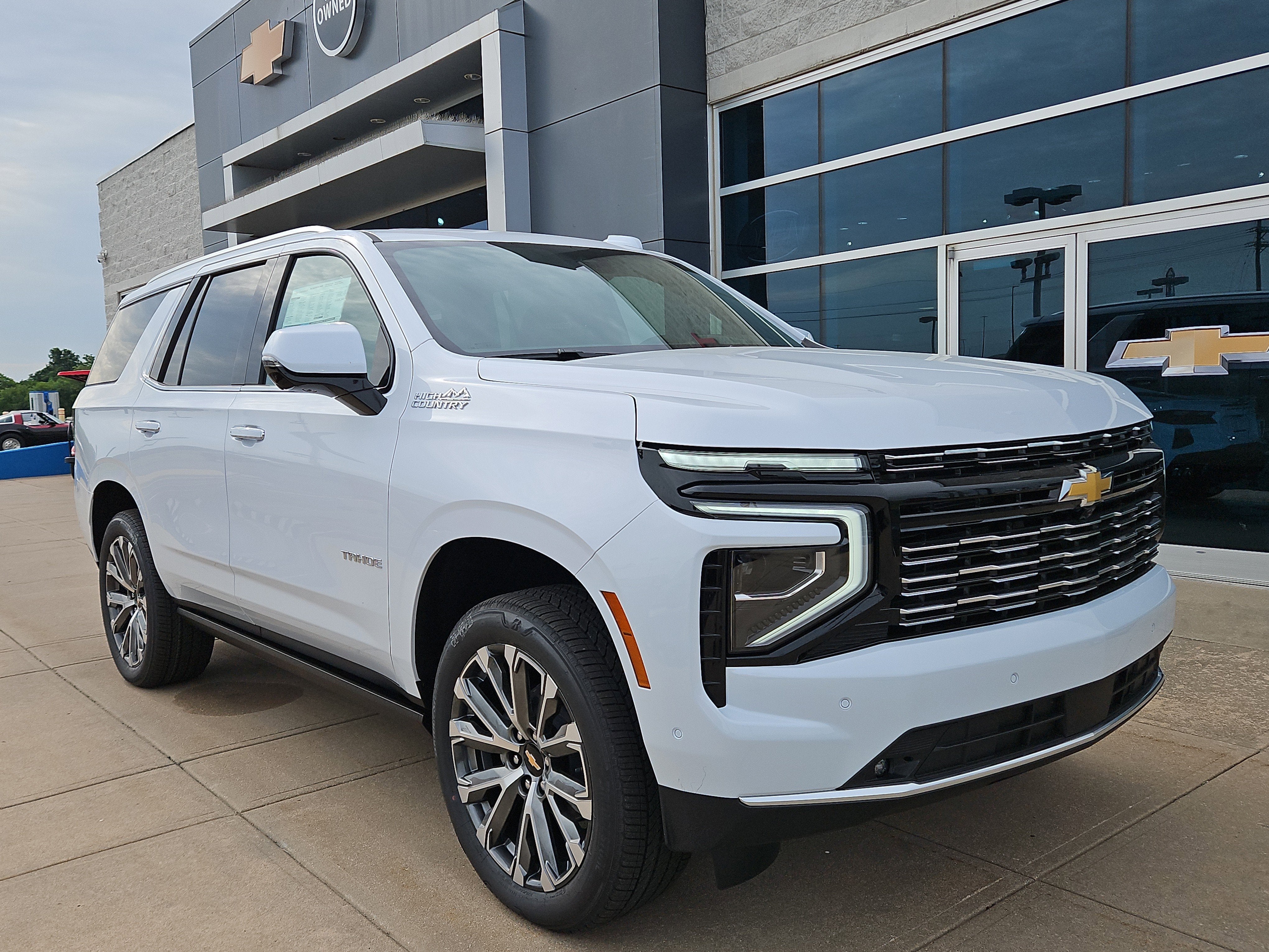 2026 Chevrolet Tahoe High Country in Polar White Tricoat — front three-quarter view
