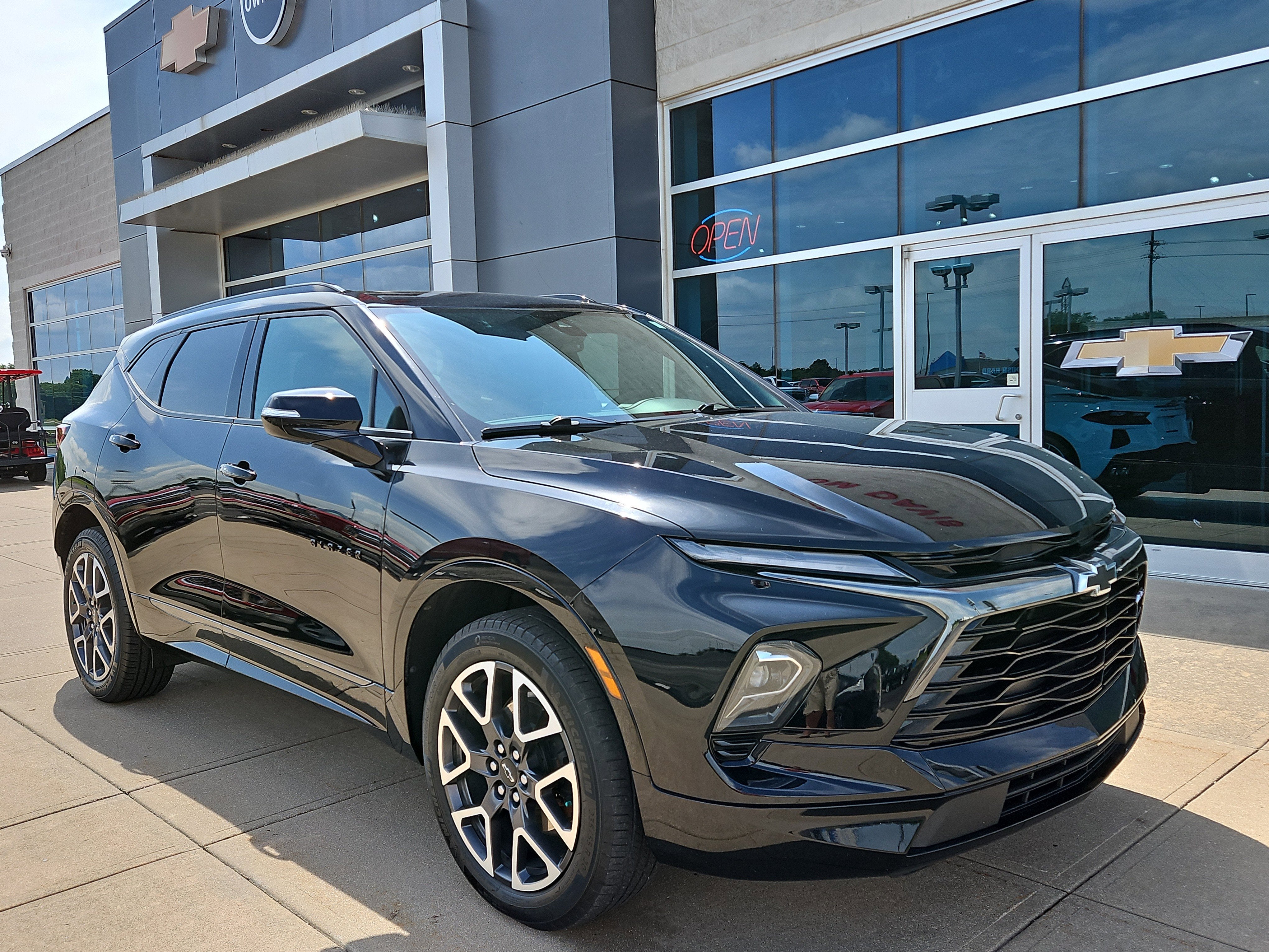 2024 Chevrolet Blazer RS in Black — front three-quarter view