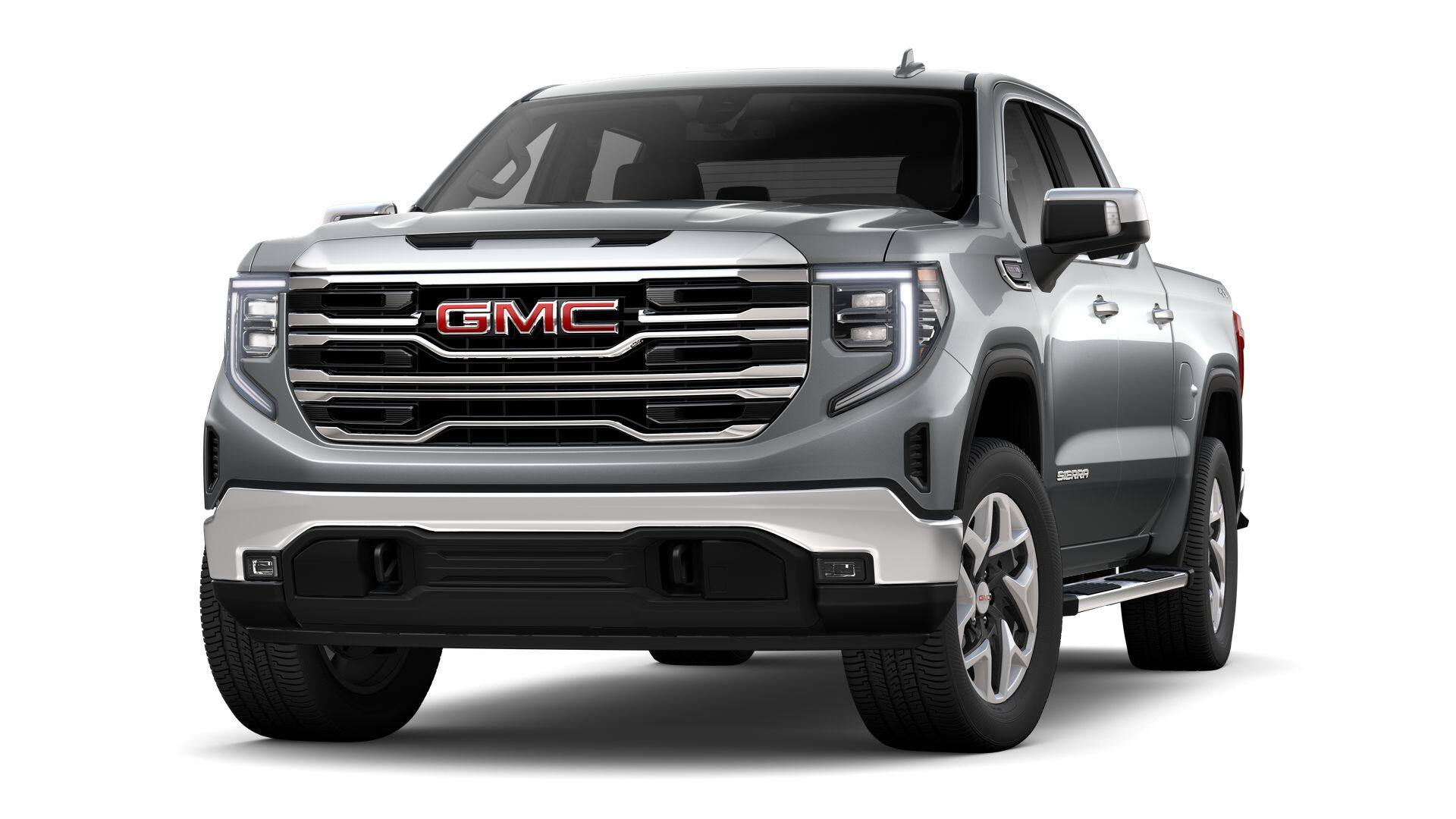 2026 GMC Sierra 1500 SLT in Sterling Metallic — front three-quarter view